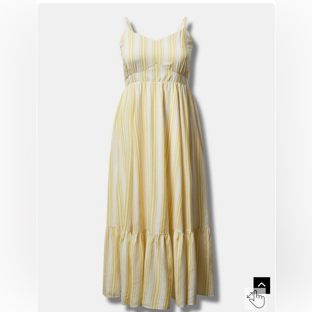 Torrid Yellow and white striped dress